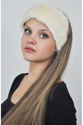 White mink fur headband - Fur collar